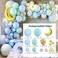 Baby Blue Pastel Macaron Balloon Garland Kit Blue Mint Green Balloons &ndash; Gold Moon and Stars Baby Shower Balloons Boy &ndash; Twinkle Twinkle Little Star Baby Shower Decorations Birthday Party (139pcs)