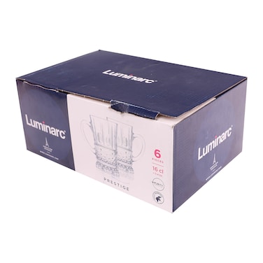 طقم اكواب شاي برستيج  لوميناريك - 220 مل - 6 قطع - شفاف