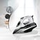 Geepas Ceramic Steam Iron, Temperature Control, Gsi24025 Ceramic Sole Plate, Wet And Dry Self Cleaning Function Powerful Steam Burst 400ML Water Tank 2 Years Warranty, Brown, 3000W