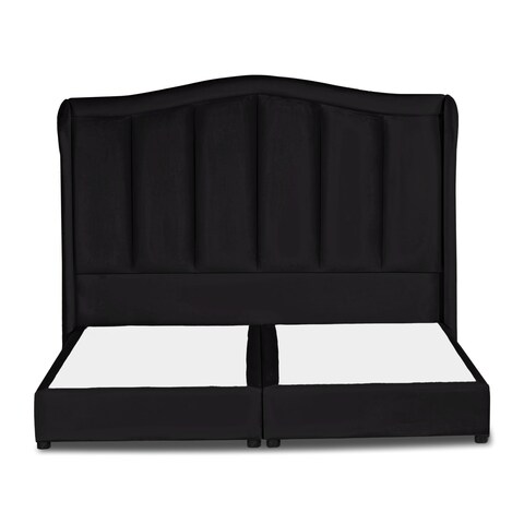 إن هاوس شومت هيكل سرير منجد بالمخمل - نفر ونص - 200×150 سم - أسود