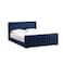 In House Martos Velvet Bed Frame - Single - 200x100 cm - Dark Blue