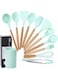 Generic 12-Piece Barreled Cooking Utensils Set With Wooden Handle Multicolour 36.5X12X10Cm