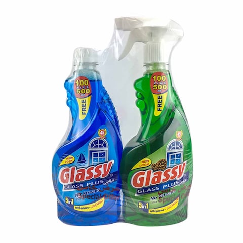 Buy Glassy Liquid Glass and Window Cleaner - 600 ml with Refill Bottle in Egypt