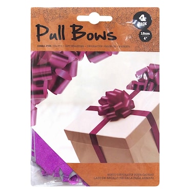 Uncle Bills Glitter Pull Bows 4 Pieces (12cm)