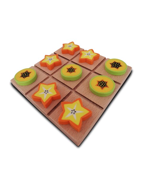 Creative Design  Fruit Slide Matching Wooden Tic Tac Toe Board Game Puzzle