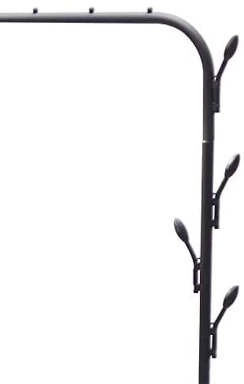 Cloth rack cloth stand Clothes Hanger Stand Clothes Dryer Rail with 8pcs Branch Hook Bottom Storage 110cm Length Large Space for Shoes Clothes Jacket Umbrella Hats Scarf Handbags