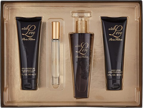 Paris Hilton With Love Women Gift Set - Eau De Parfum 100ml + Roll-on 6ml + Body Lotion 90ml + Shower Gel 90ml