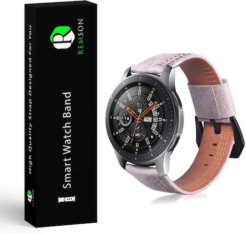 Remson 22mm Three Stiches Leather Watch Band Huawei Gt Gear S3 Etc. Off White Rm 0602 Online Carrefour UAE