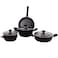 Serenk Excellence Non Stick Pots and Pans Set, 7 Pieces Granite Cookware Set with Induction Base, Non Toxic Deep and Flat Pots, Dishwasher Safe, PFOA Free, 7.8&rdquo; - 9.4&rdquo; - 10.2&rdquo; - 10.2&rdquo;