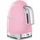 Smeg 50&#39;s Style Variable Temperature Electric Kettle KLF04PKUK, 3000 W, 1.7 L, Pink, Stainless Steel, Glossy Finish