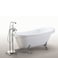 Simbashoppingmea - Vintage Freestanding Bathtub White 170 X 80 Cm With Column Mixer &ndash; Margherita