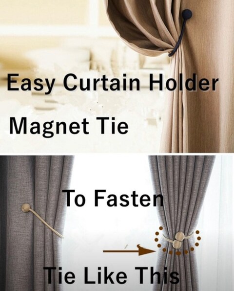 Deals For Less -  2 Pcs Magnetic Tieback, Curtain Holder, Brown Color