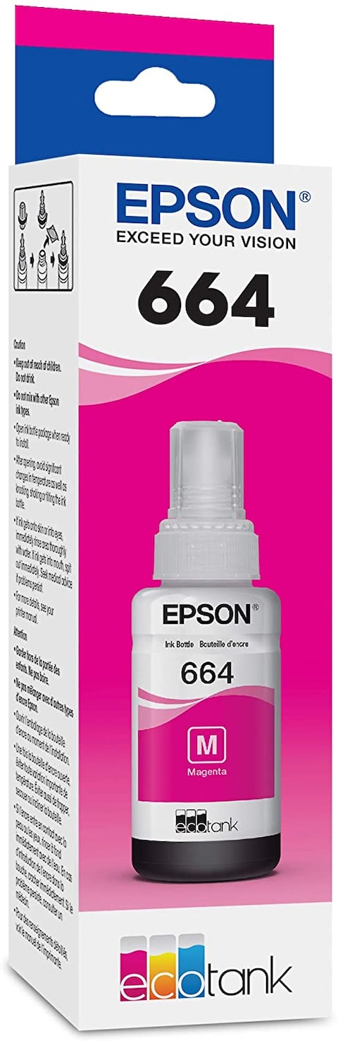 Epson T6643 Ecotank Magenta Color Ink Bottle 70ml Original Refill Ink