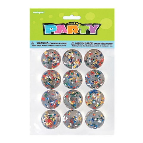12 Clear Stars Bounce Balls