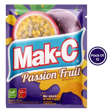 Mak-C Passion Fruit Instant Drink Powder 35GR X Pack Of 12
