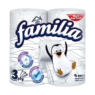 Familia 3 Layered Toilet Rolls 4 Count