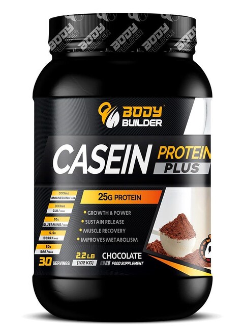 Body Builder Casein Protein Plus, Chocolate, 2.2 LB