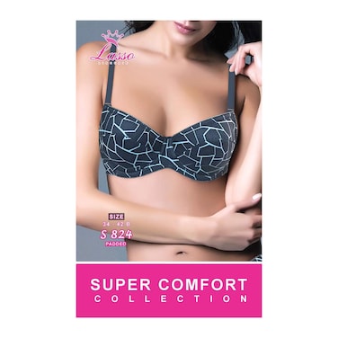 حمالة صدر لاسو مبطنة للنساء - مقاس 38 - مطبوعة