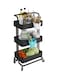 Almufarrej 3 Tier Rolling Shelves Metal Cart Organizer, Black, 85X45X35cm