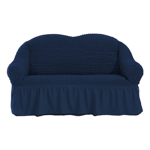 Fabienne Turkish Stretchable Sofa Cover Two Seater Dark Blue Free Size