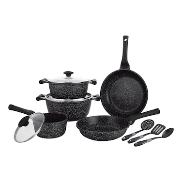 Prestige Essentials Non-Stick Cookware Set Black 11 PCS
