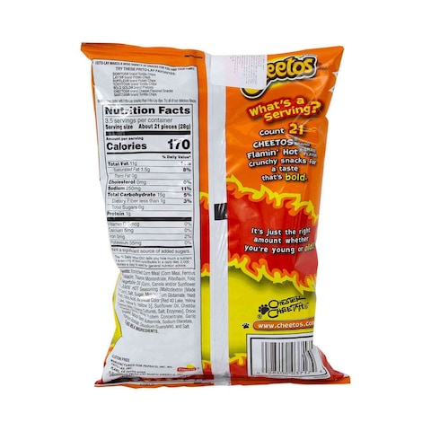 Cheetos Crunchy Flamin&#39; Hot Cheese Flavored Snacks 99.2g