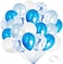 Party Time 24-Pieces 12 inches Blue, Light Blue and White Latex Balloon &amp; Confetti Balloons Balloons Set with Ribbon Roll For Father's Day, Baby Shower, Bridal Shower, Wedding D&eacute;cor &amp; Birthday Party D