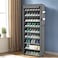 10-Tier Shoe Cabinet Rack Fabric Cabinet Shoe Storage Holder with Fabric Layer 58x28x160cm, Gray