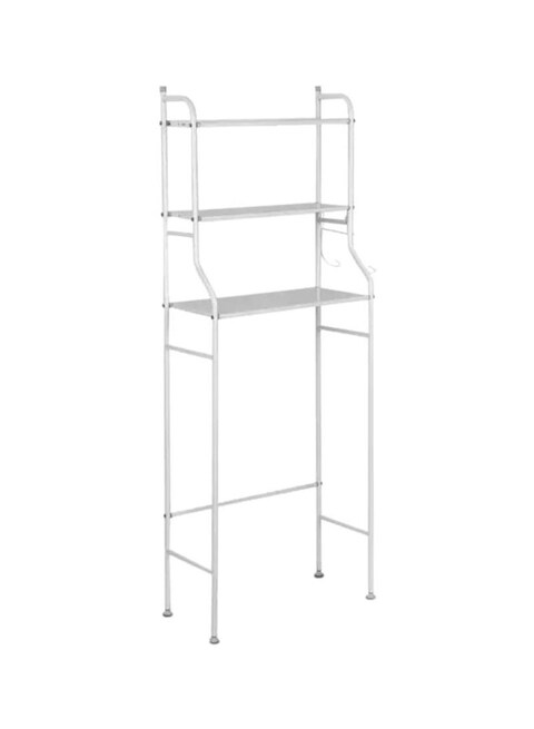 3-Tier Bathroom Storage Rack White 58x24x164cm