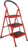 AL ARQAM 3-Step Ladder Folding Step Stool with Soft Handgrip, Wide Pedal, Anti-Slip Foot Pad - Ideal for Household and Office Use - (Red)
