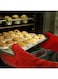 Non-Slip Kitchen Oven Gloves, Red