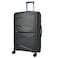 Hard Case Medium Checked Luggage Trolley For Unisex Polypropylene Lightweight 4 Double Wheeled Suitcase With Built In TSA Type Lock Travel Bag KH1005 Black