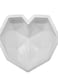قالب كيك مربع ثلاثي الأبعاد من السيليكون على شكل سحابة/ألماسة بتصميم قلوب أبيض 22سم