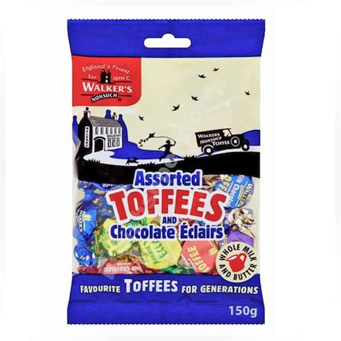 Walkers Nonsuch Assorted And Chocolate Eclairs Toffee 150g