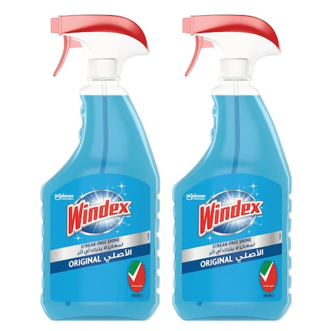 Buy Windex Glass Cleaner Blue Original 750ml Pack of 2 in UAE