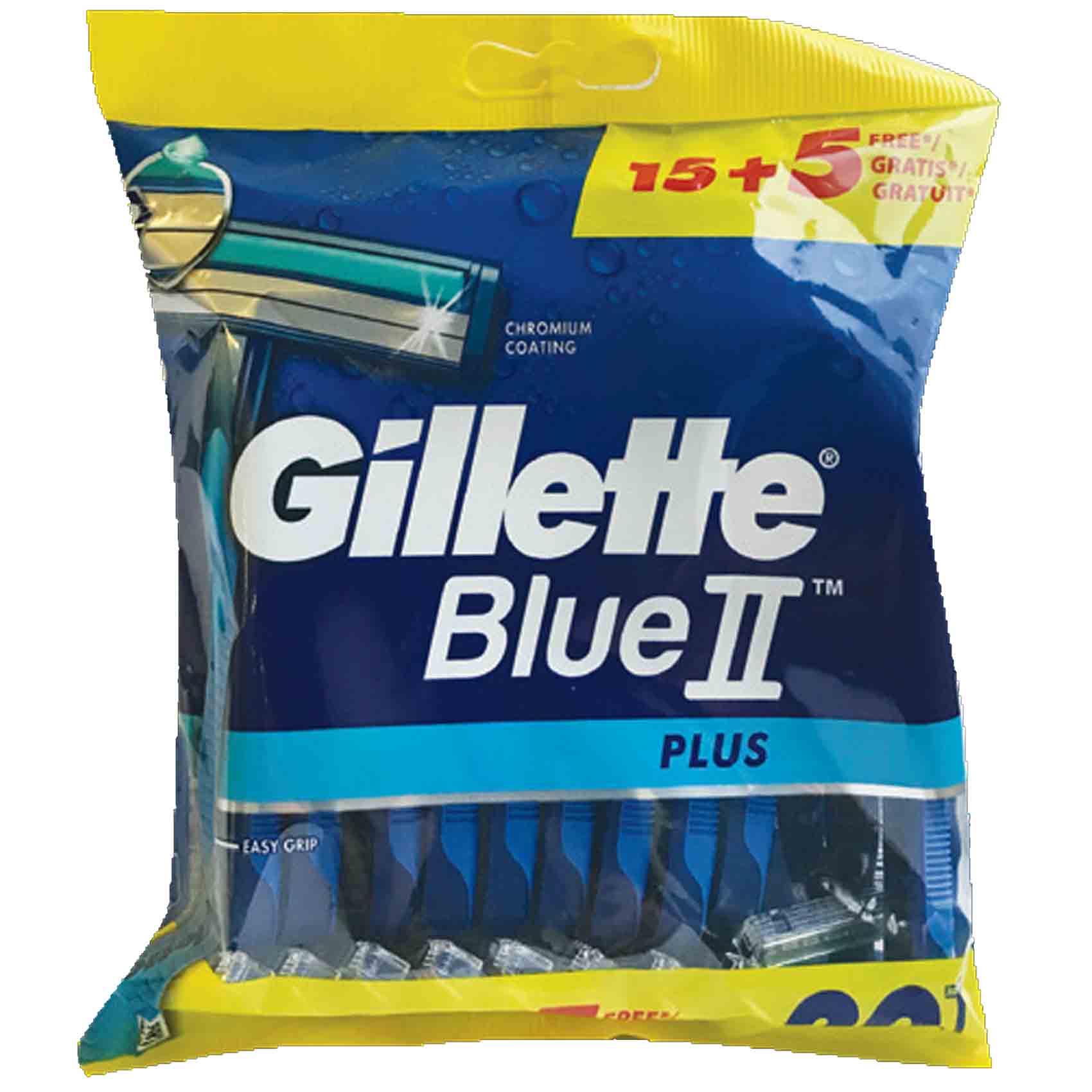 Gillette Disposable Blue 2 Blades 15 Pieces + 5 Pieces Free