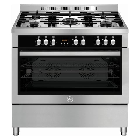 Hoover Free Standing Gas Cooker HGC-S95G-S Silver And Black 90x60cm