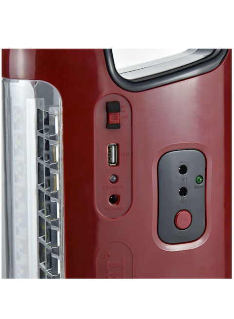 Sonashi Rechargeable LED Lantern With 2 Pcs 5w LED Bulb 2 In 1 Combo Pack SEL-727B (Red-Black)