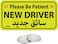 Rubik New Driver Car Sign Please Be Patient Vinyl Sticker, Large Text, Highly Reflective Caution Sticker with Blind Spot Mirror, (X-Large 11x21cm)