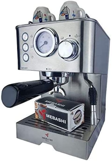 Mebashi Espresso Coffee Machine Stainless Steel, ME-ECM2014