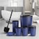 Bathroom Accessories Set of 6 Unique Design 6 Pieces Bathroom Accessory Set Soap Dispenser Toothbrush Holder Tooth Mug Soap Dish Toilet Brush Rubbish for Bathroom Home Decor (Blue)