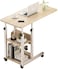 Jjone Bedside End Table Overbed Table Side Table With Wheels Height Adjustable With Storage Shelves For Sofa Couch (A188-Maple Sakuragi)