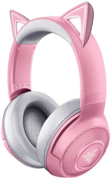 Razer Kraken BT Kitty Edition - Wireless Bluetooth Headset With Chroma RGB, 40ms Low Latency Connection, Custom-Tuned 40Mm Drivers, Beamforming Microphone - Quartz Pink - Rz04-03520100-R3M1