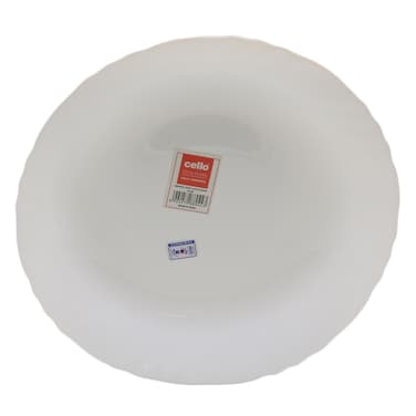 Cello Opalware Plain Soup Plate 9 Inch White