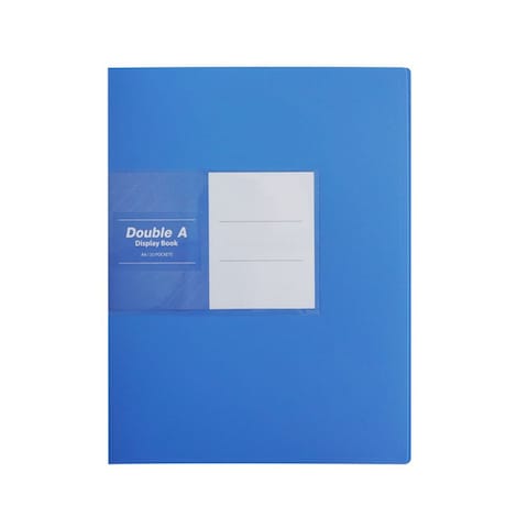 Double A Pocket File A4/30 Pockets Light Blue, Suitable For School And Office Purpose