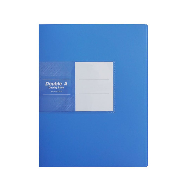 Double A Pocket File A4/30 Pockets Light Blue, Suitable For School And Office Purpose