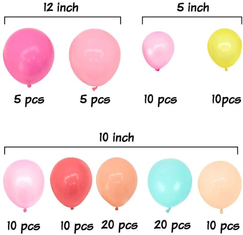 Party Time 102PCS Balloon Garland Kit Pink Blue Peach Balloon Arch Tropical Flamingo Party Unicorn Party Wedding Bridal Shower Birthday Party Decoration Pastel Balloons - Party Supplies