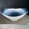 Shallow Reactive Scandi Salad Bowl 25Cm Blue