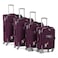 Senator Soft Shell Trolley Luggage Set of 4 For Unisex Ultra Lightweight Expandable Suitcase With 4 Wheels LL003 Purple