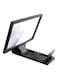 مكبر زجاجي للشاشة مع دعامة مضخم شاشة زجاجية للهواتف المحمولة 18 x 15سنتيمتر أسود